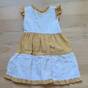 Charming White and Yellow Kids Dress